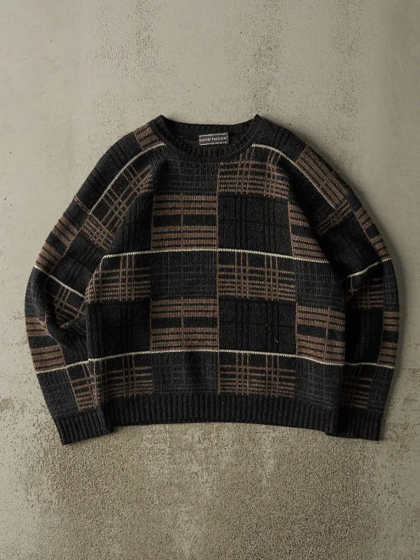 Vintage 90s Black & Brown Patterned Knit (M/L) sold by Rebalance Vintage