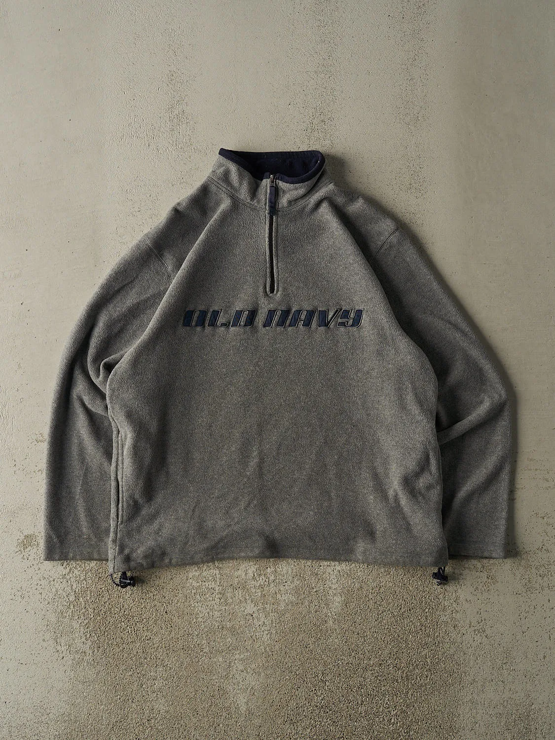Vintage 90s Grey Old Navy Embroidered Quarter Zip Fleece (L/XL) sold by Rebalance Vintage