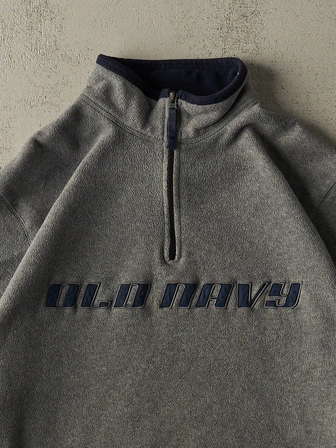 Vintage 90s Grey Old Navy Embroidered Quarter Zip Fleece (L/XL) sold by Rebalance Vintage product image thumbnail 2