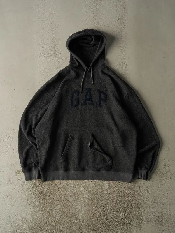 Vintage 90s Charcoal Grey Gap Embroidered Fleece Hoodie (XXL) made by Rebalance Vintage