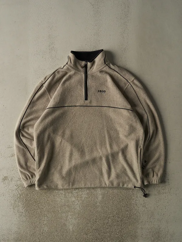 Vintage 90s Beige Izod Embroidered Quarter Zip Fleece (XL/XXL) sold by Rebalance Vintage