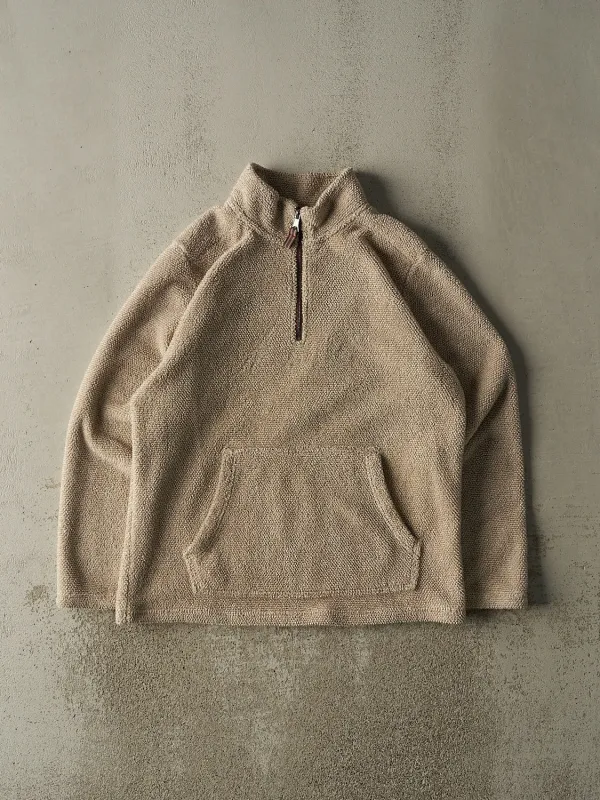 Vintage 90s Beige Sherpa Quarter Zip Fleece (L/XL) sold by Rebalance Vintage
