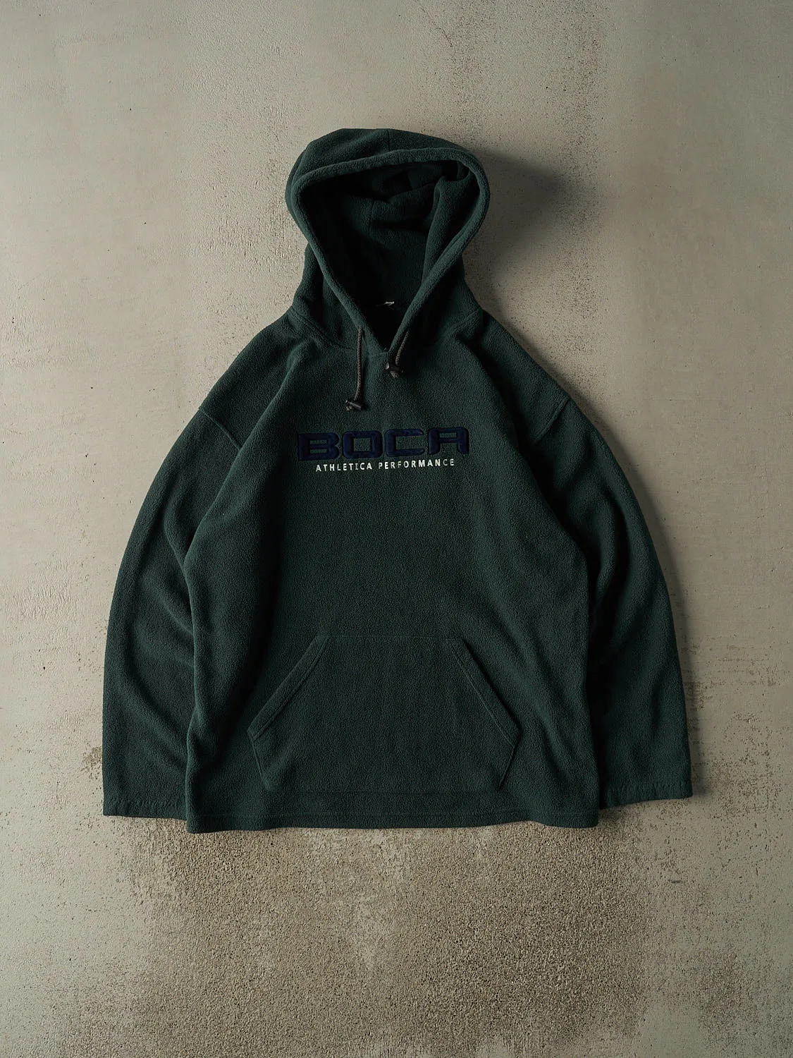 Vintage 90s Green Boca Athletic Embroidered Fleece Hoodie (XL/XXL) sold by Rebalance Vintage