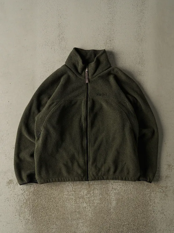 Vintage 90s Green Marmot Embroidered Zip Up Fleece (M) sold by Rebalance Vintage
