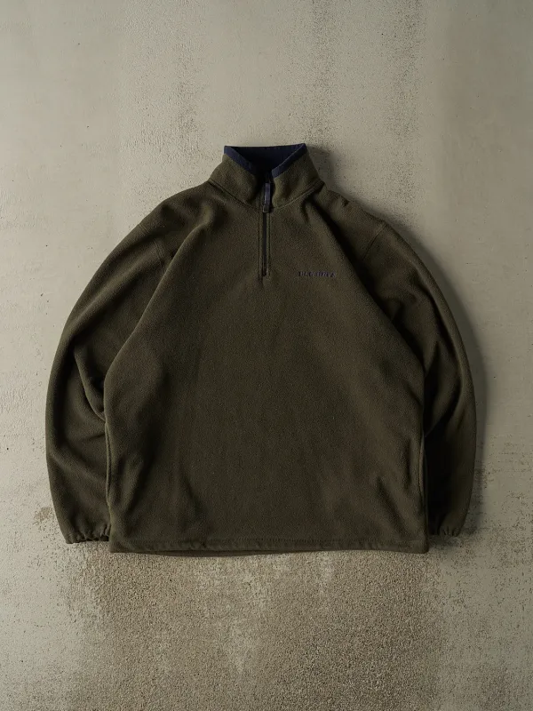 Vintage 90s Green Old Navy Embroidered Quarter Zip Fleece (XL/XXL) sold by Rebalance Vintage