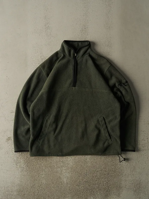 Vintage Y2K Green Quarter Zip Fleece (XL/XXL) sold by Rebalance Vintage