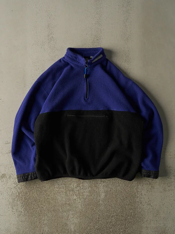 Vintage 90s Royal Blue & Black Gap Quarter Zip Fleece (XL) sold by Rebalance Vintage