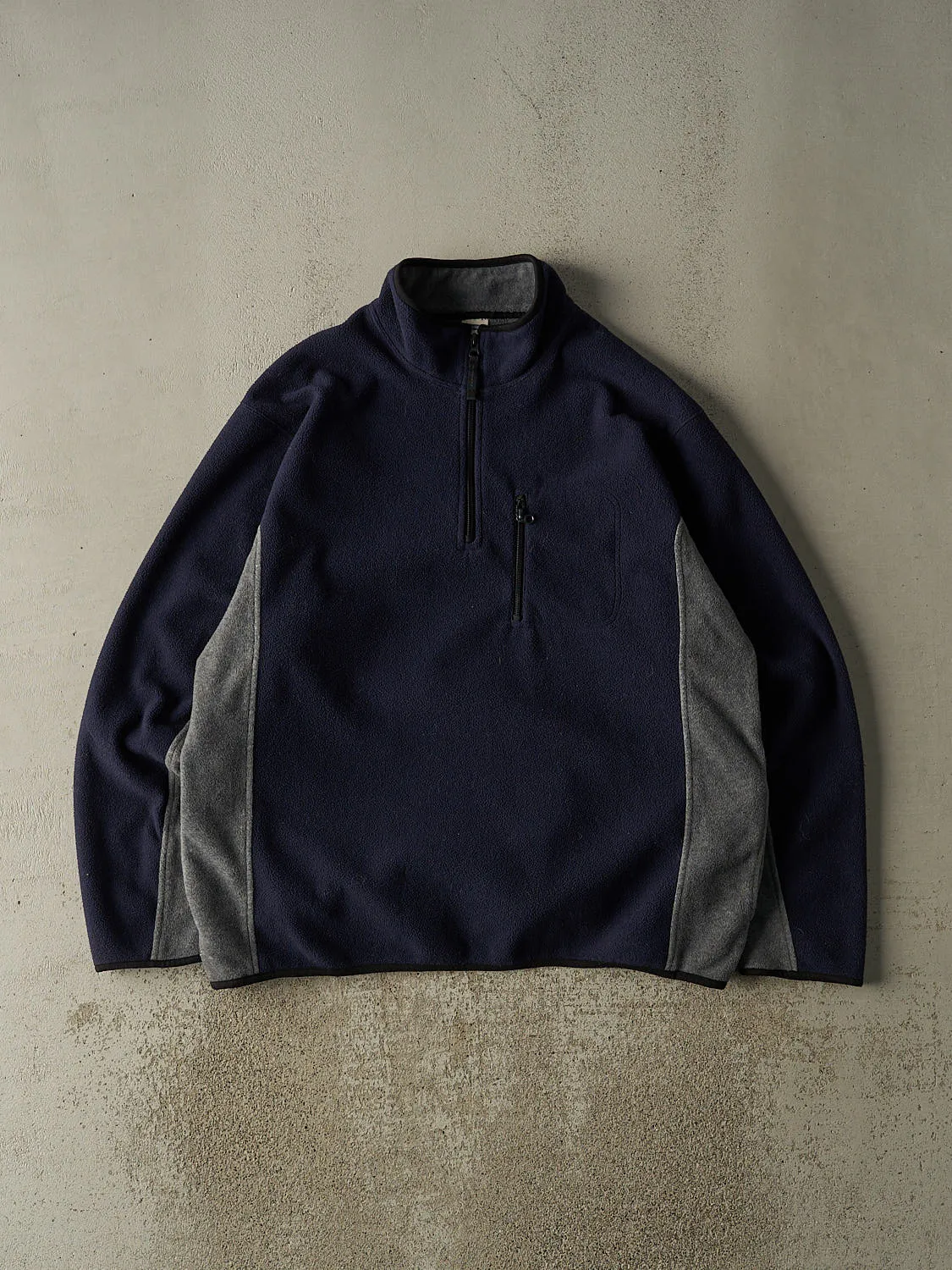 Vintage 90s Navy Blue Old Navy Quarter Zip Fleece (XXL) sold by Rebalance Vintage