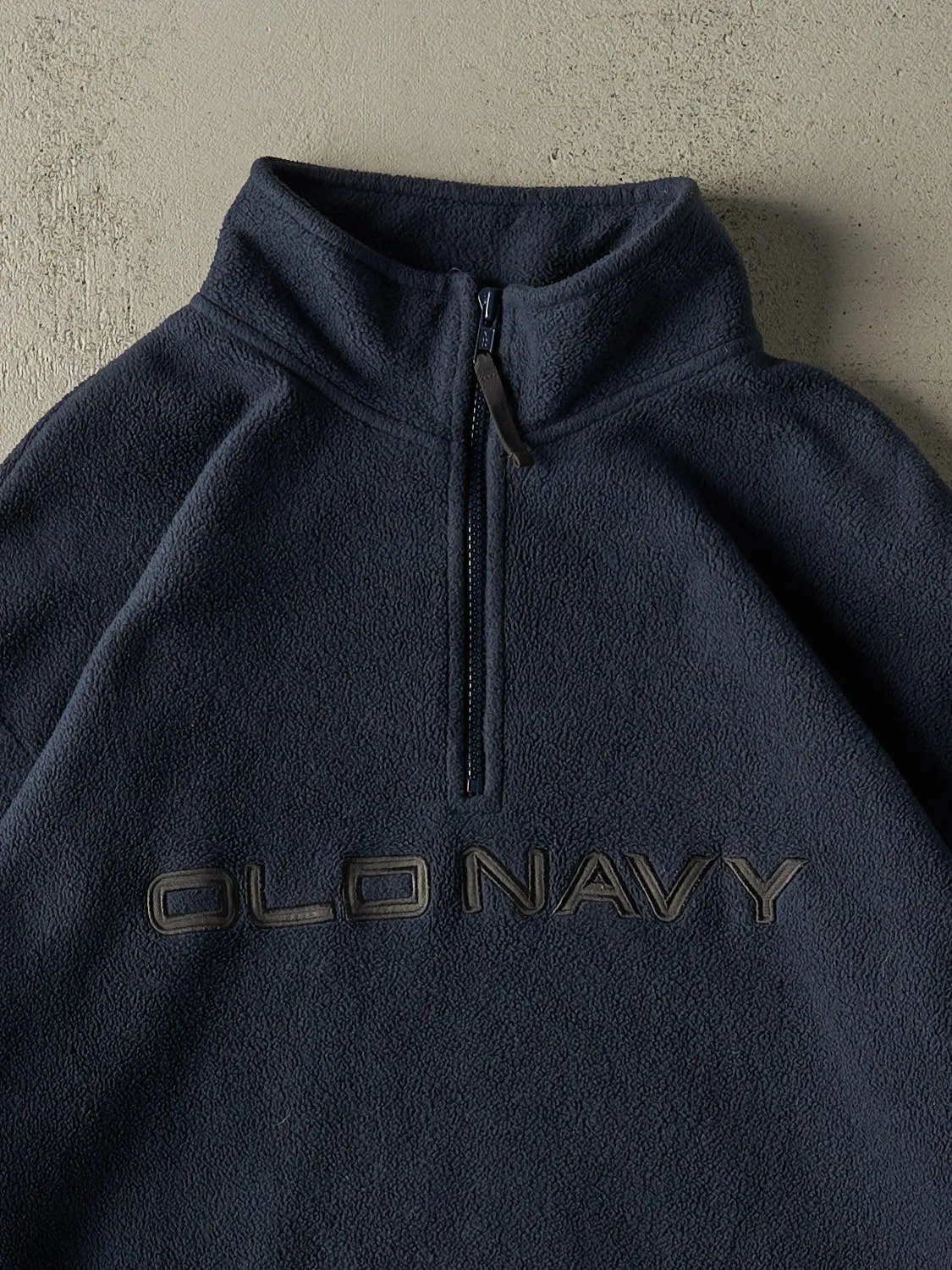 Vintage 90s Navy Blue Old Navy Embroidered Quarter Zip Fleece (L/XL) sold by Rebalance Vintage product image thumbnail 2