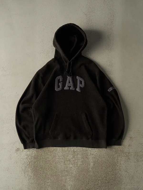Vintage 90s Black Gap Embroidered Logo Fleece Hoodie (L/XL) sold by Rebalance Vintage