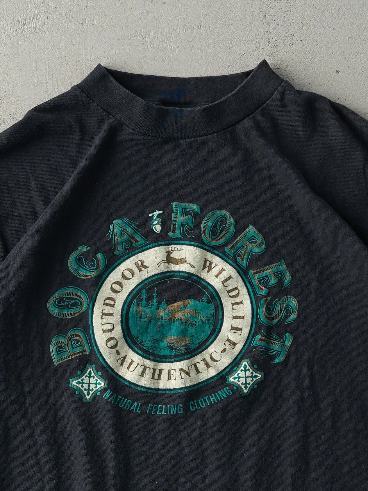 Vintage 90s Black BOCA Forest Single Stitch Boxy Tee (L) sold by Rebalance Vintage product image thumbnail 2