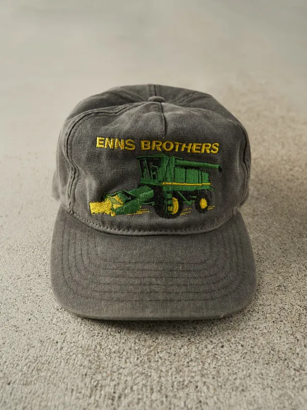 Vintage 90s Charcoal Grey Enns Brothers Embroidered Snapback (O/S) sold by Rebalance Vintage