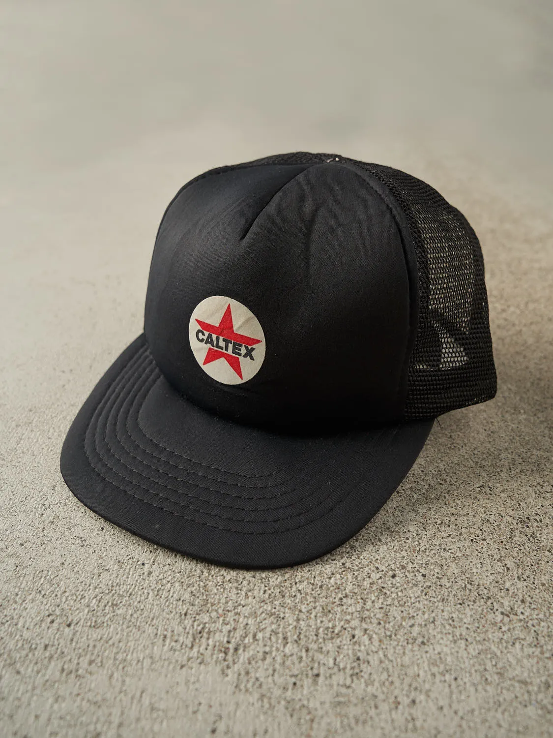 Vintage 80s Black Caltex Foam Trucker Hat (O/S) sold by Rebalance Vintage product image thumbnail 2