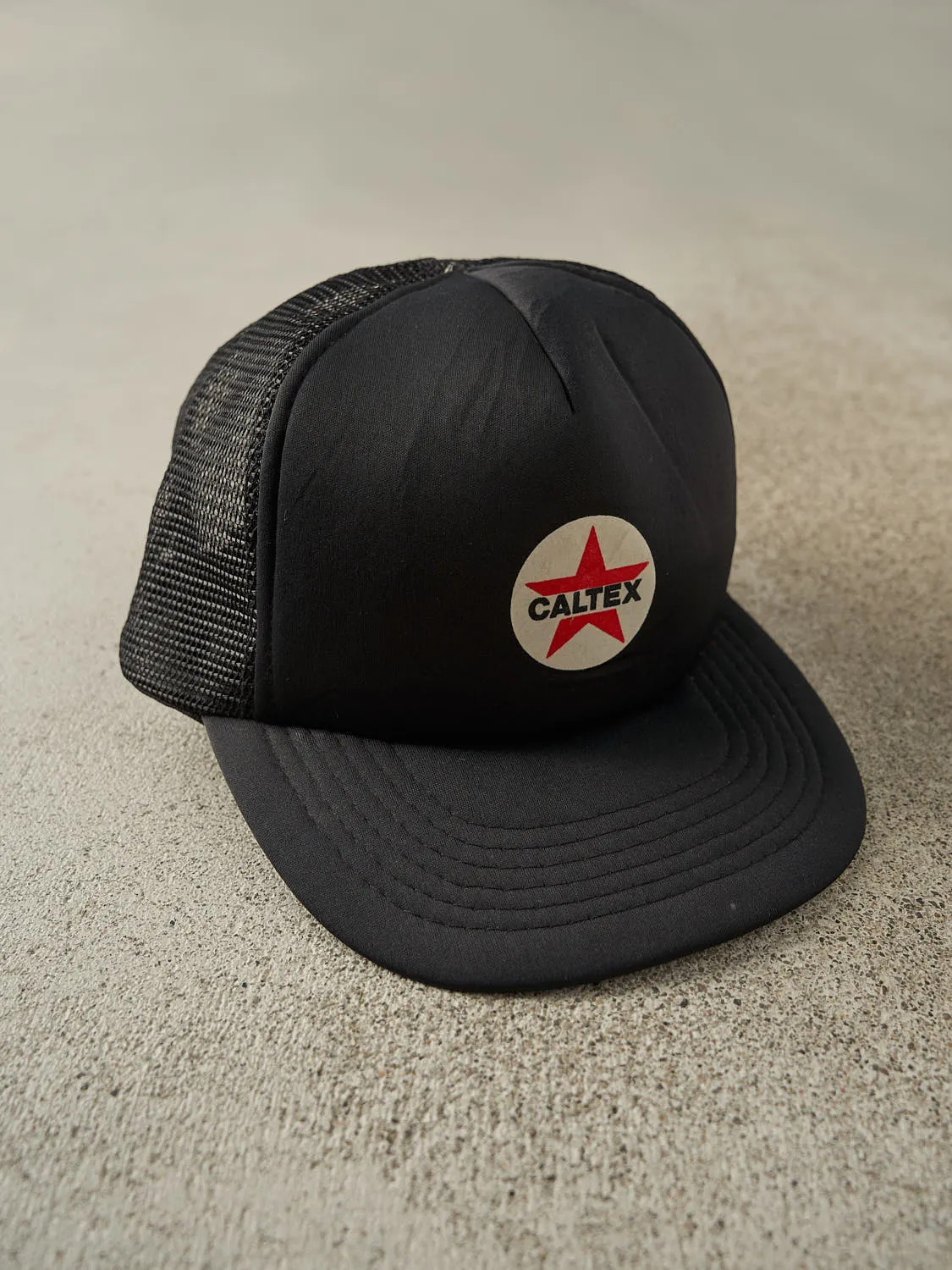 Vintage 80s Black Caltex Foam Trucker Hat (O/S) sold by Rebalance Vintage product image thumbnail 3