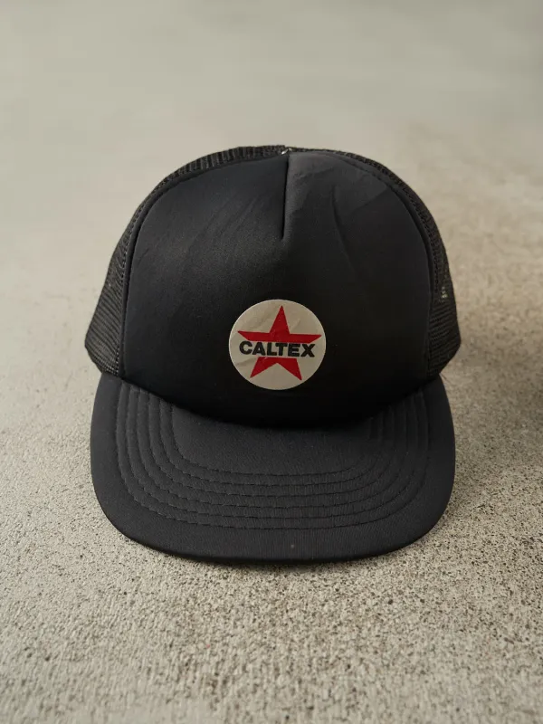 Vintage 80s Black Caltex Foam Trucker Hat (O/S) sold by Rebalance Vintage