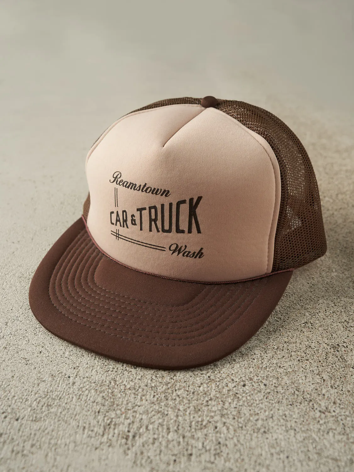 Vintage 80s Brown Reamstown Car & Truck Wash Foam Trucker Hat (O/S) sold by Rebalance Vintage product image thumbnail 2
