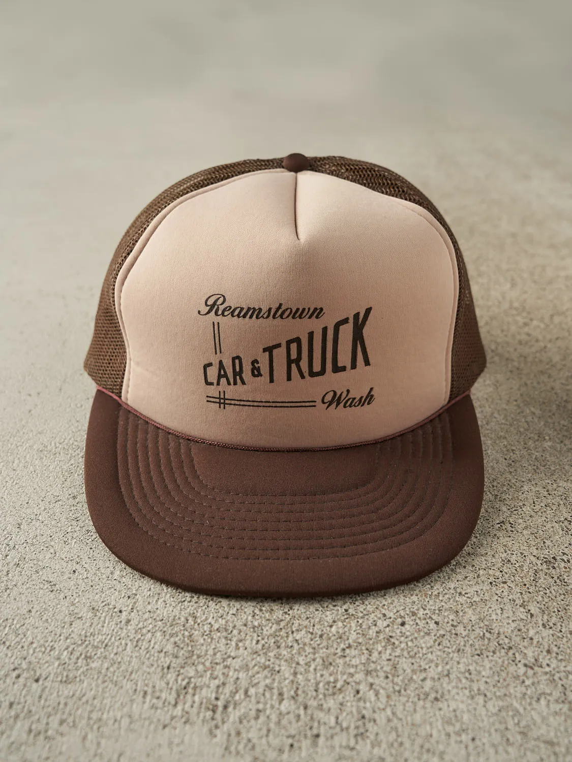Vintage 80s Brown Reamstown Car & Truck Wash Foam Trucker Hat (O/S) sold by Rebalance Vintage