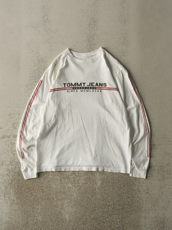 Vintage 90s White Tommy Jeans Long Sleeve (M) sold by Rebalance Vintage
