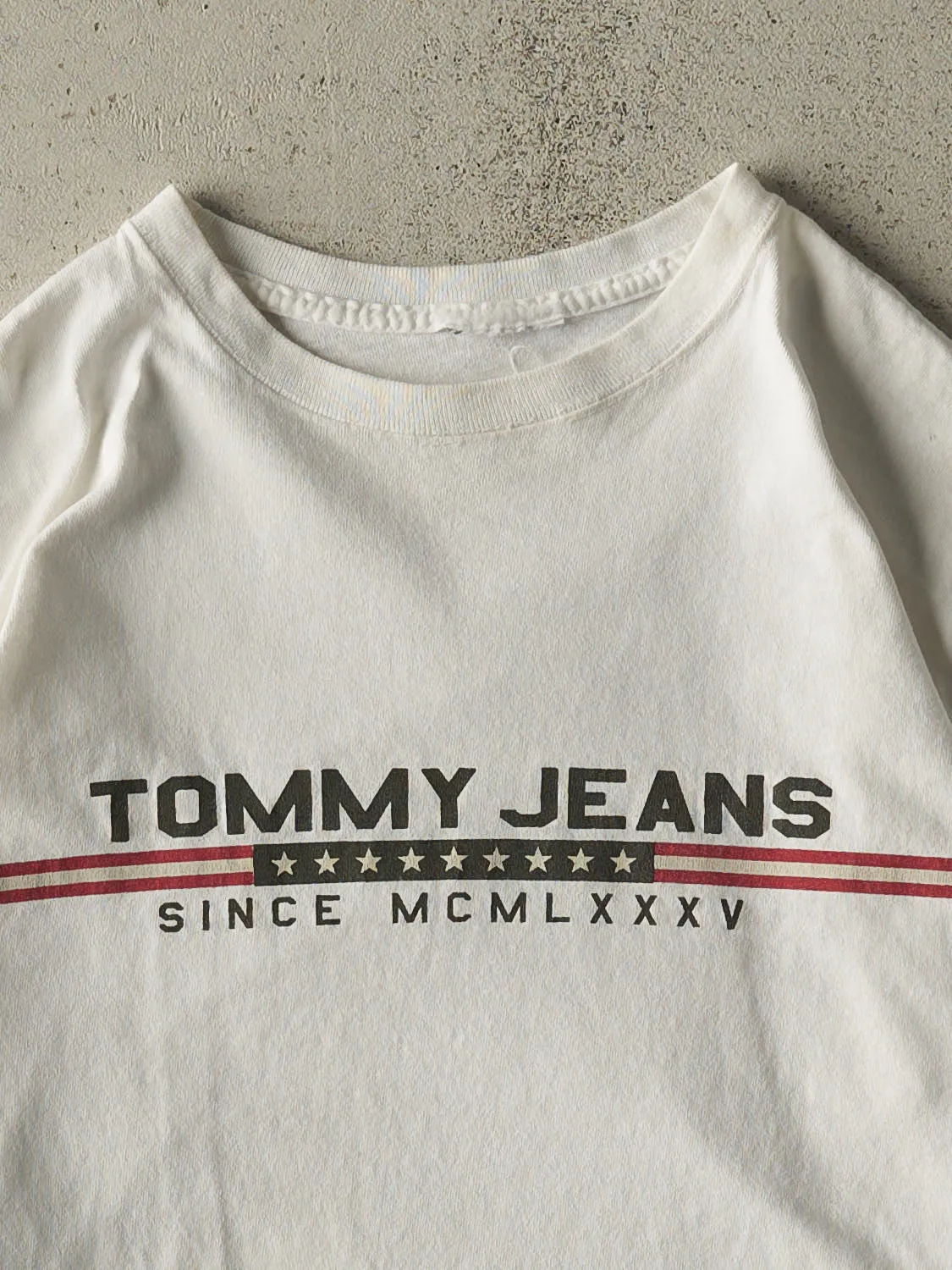 Vintage 90s White Tommy Jeans Long Sleeve (M) sold by Rebalance Vintage product image thumbnail 2