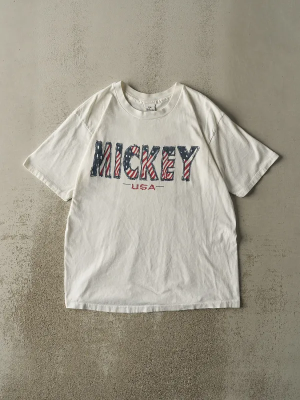 Vintage 90s White Mickey Disney Tee (L/XL) sold by Rebalance Vintage