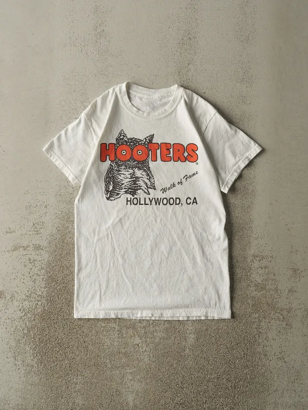 Vintage 90s White Hooters Hollywood California Tee (XS/S) sold by Rebalance Vintage