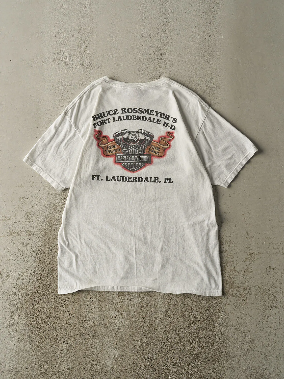 Vintage 12' White Harley Davidson Fort Lauderdale Tee (M/L) sold by Rebalance Vintage product image thumbnail 2