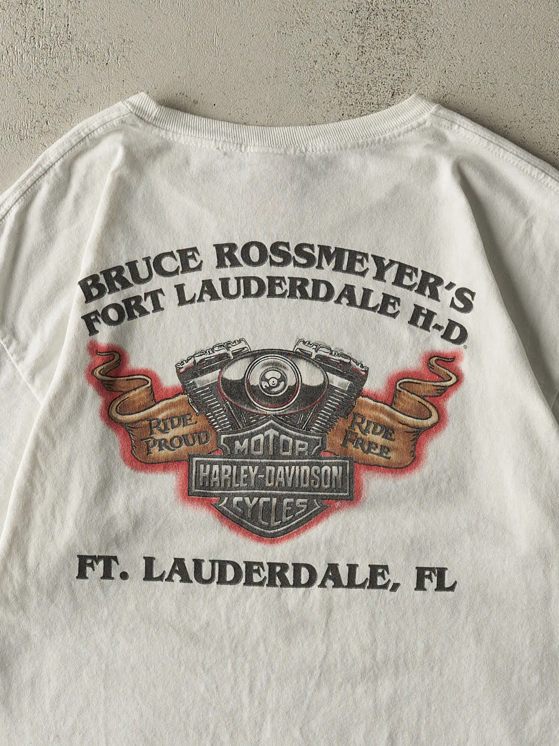 Vintage 12' White Harley Davidson Fort Lauderdale Tee (M/L) sold by Rebalance Vintage product image thumbnail 4