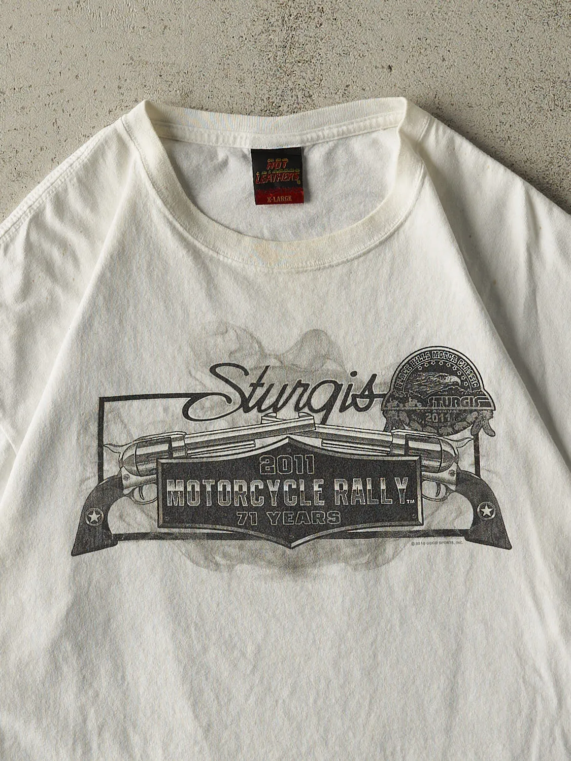 Vintage 11' White Sturgis Motorcycle Rally Tee (L) sold by Rebalance Vintage product image thumbnail 3