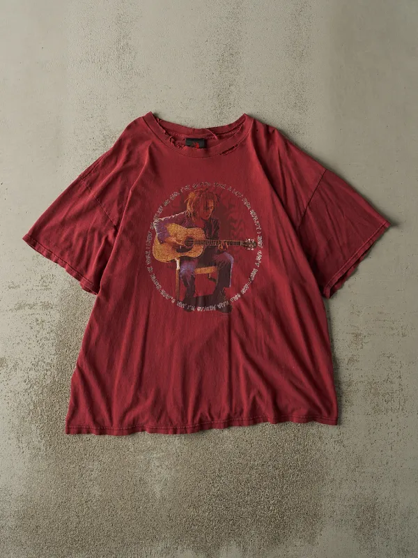 Vintage Y2K Burgundy Bob Marley Tee (XL) sold by Rebalance Vintage