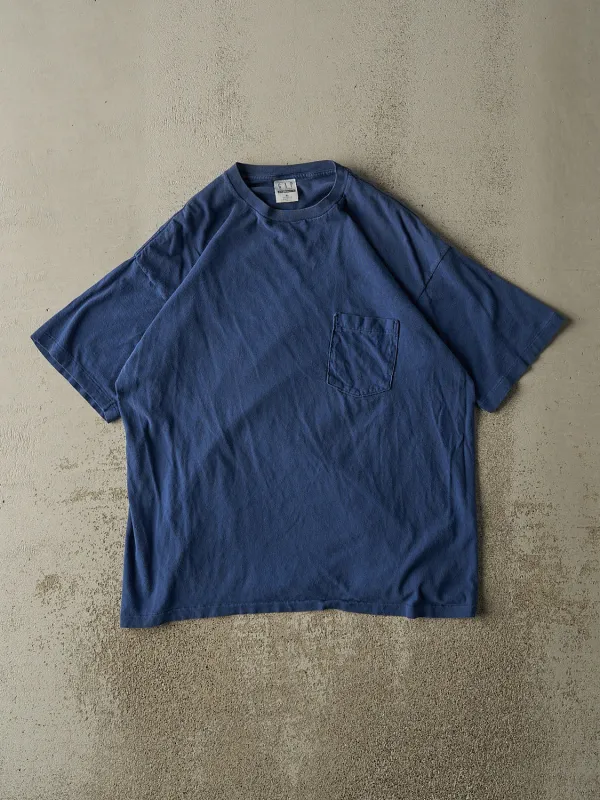 Vintage Y2K Blue Blank Gap Pocket Tee (L) sold by Rebalance Vintage