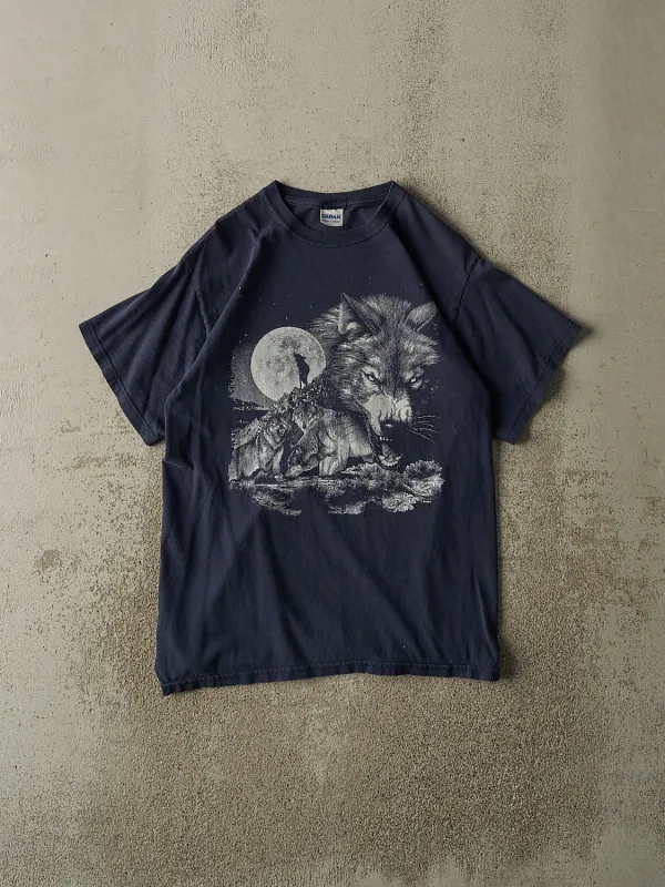 Vintage Y2K Navy Blue Wolf Tee (S/M) sold by Rebalance Vintage