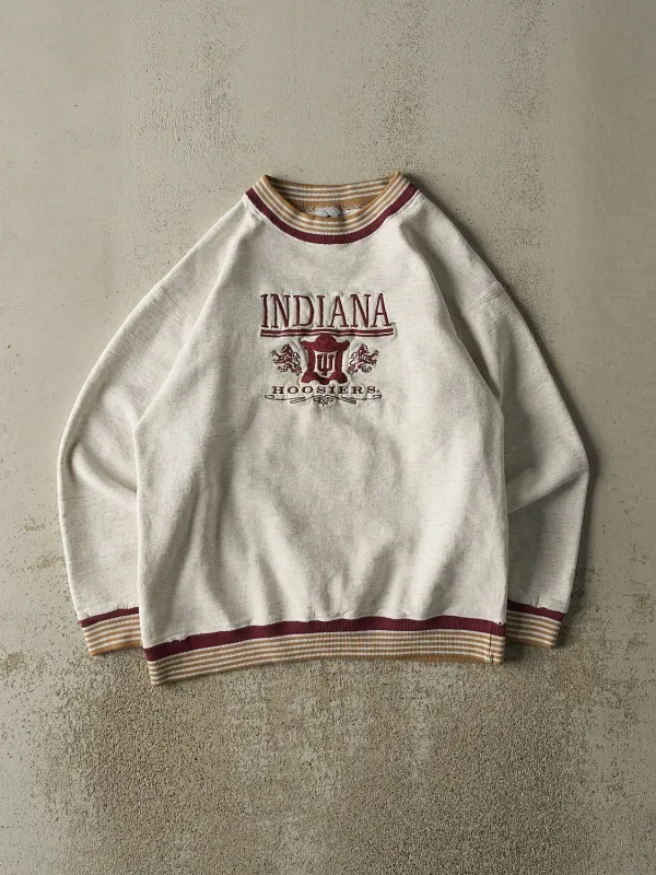 Vintage 80s Heather Grey University of Indiana Embroidered Crewneck (M/L) sold by Rebalance Vintage