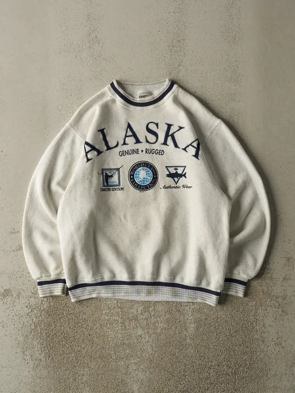 Vintage 90s White Alaska Crewneck (M) sold by Rebalance Vintage