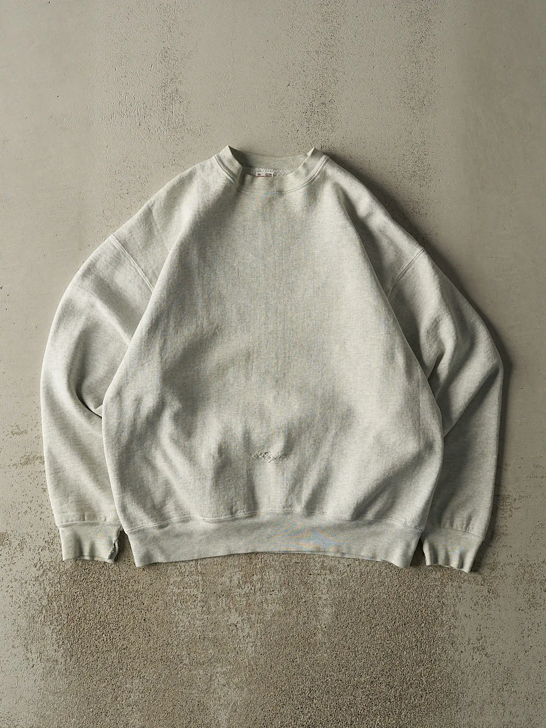 Vintage 90s Heather Grey Blank Crewneck (L/XL) sold by Rebalance Vintage