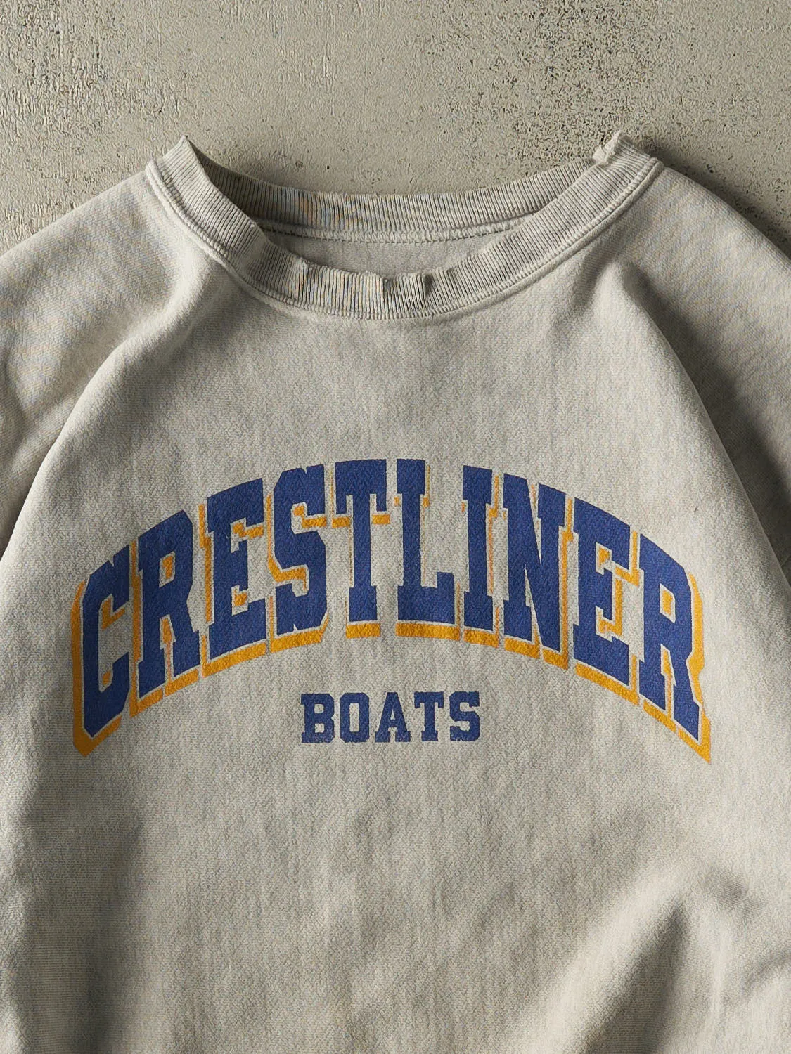 Vintage 90s Heather Grey Crest Liner Boats Champion Reverse Weave Crewneck (L) sold by Rebalance Vintage product image thumbnail 2