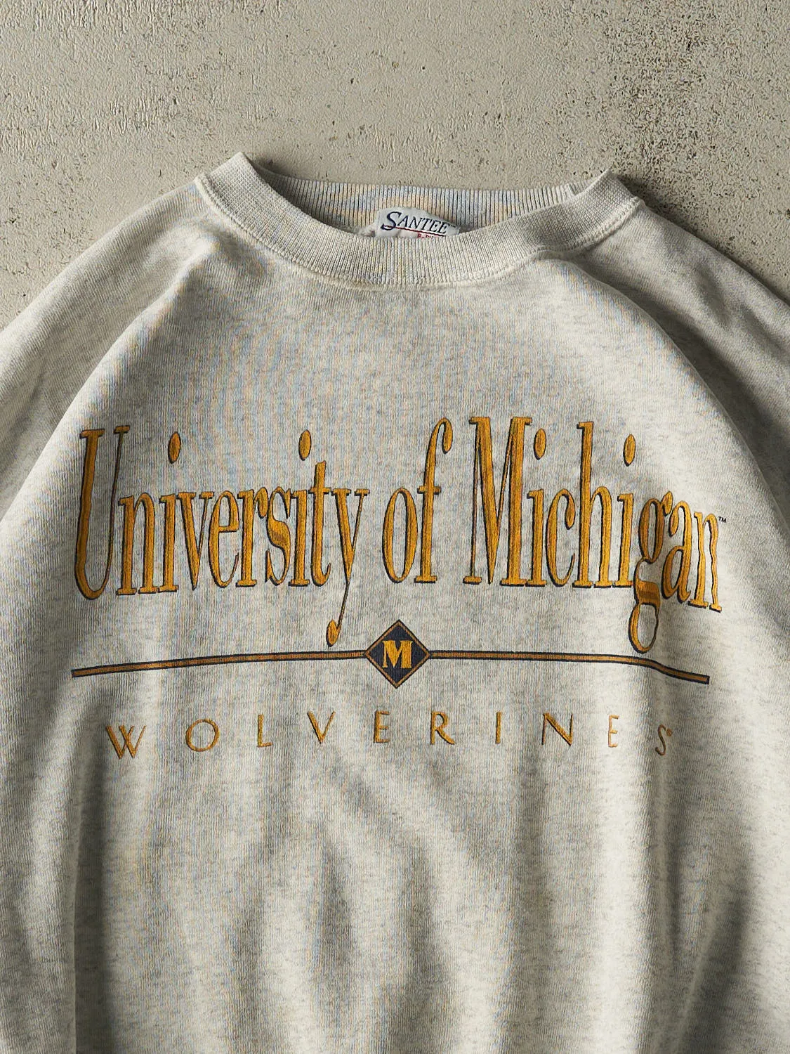 Vintage 90s Heather Grey University of Michigan Crewneck (L/XL) sold by Rebalance Vintage product image thumbnail 2