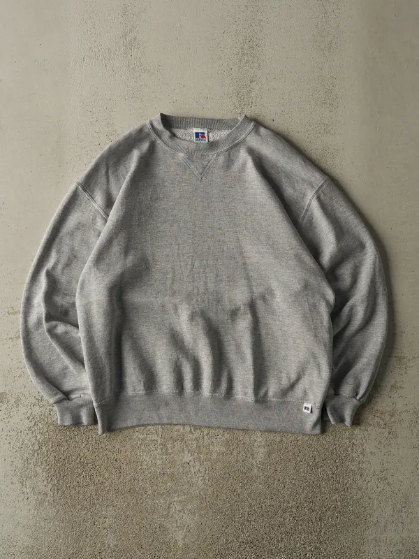 Vintage 90s Grey Russell Athletic Blank Crewneck (M/L) sold by Rebalance Vintage