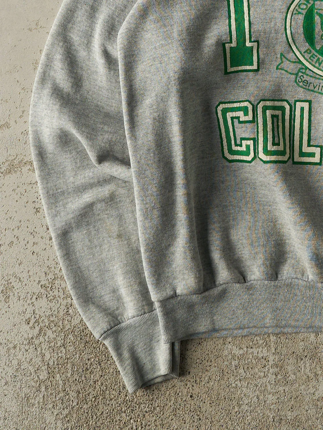 Vintage 90s Grey York College Crewneck (S/M) sold by Rebalance Vintage product image thumbnail 3