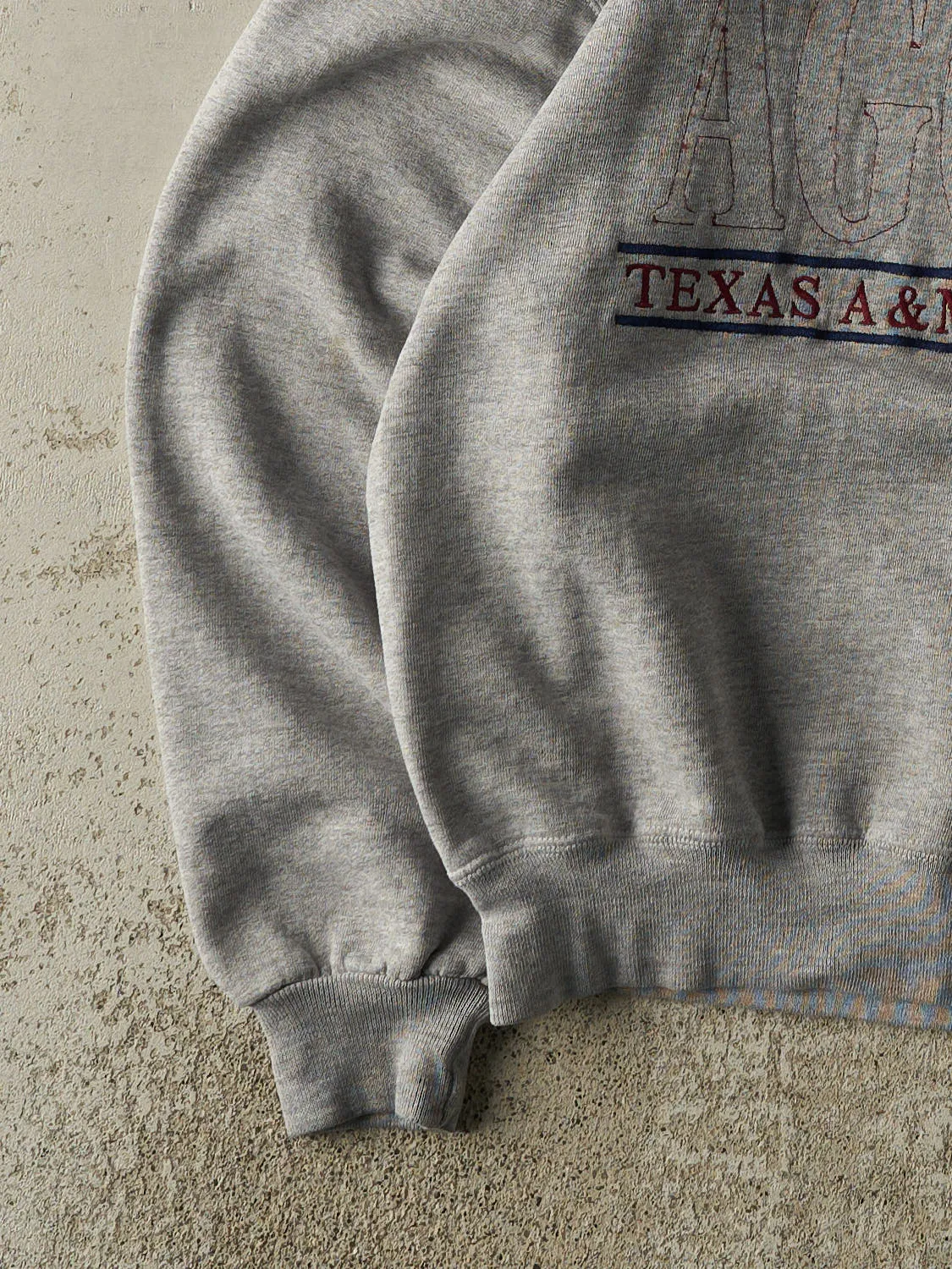 Vintage 90s Grey Russell Athletic Texas A&M Aggies Embroidered Crewneck (S/M) sold by Rebalance Vintage product image thumbnail 3