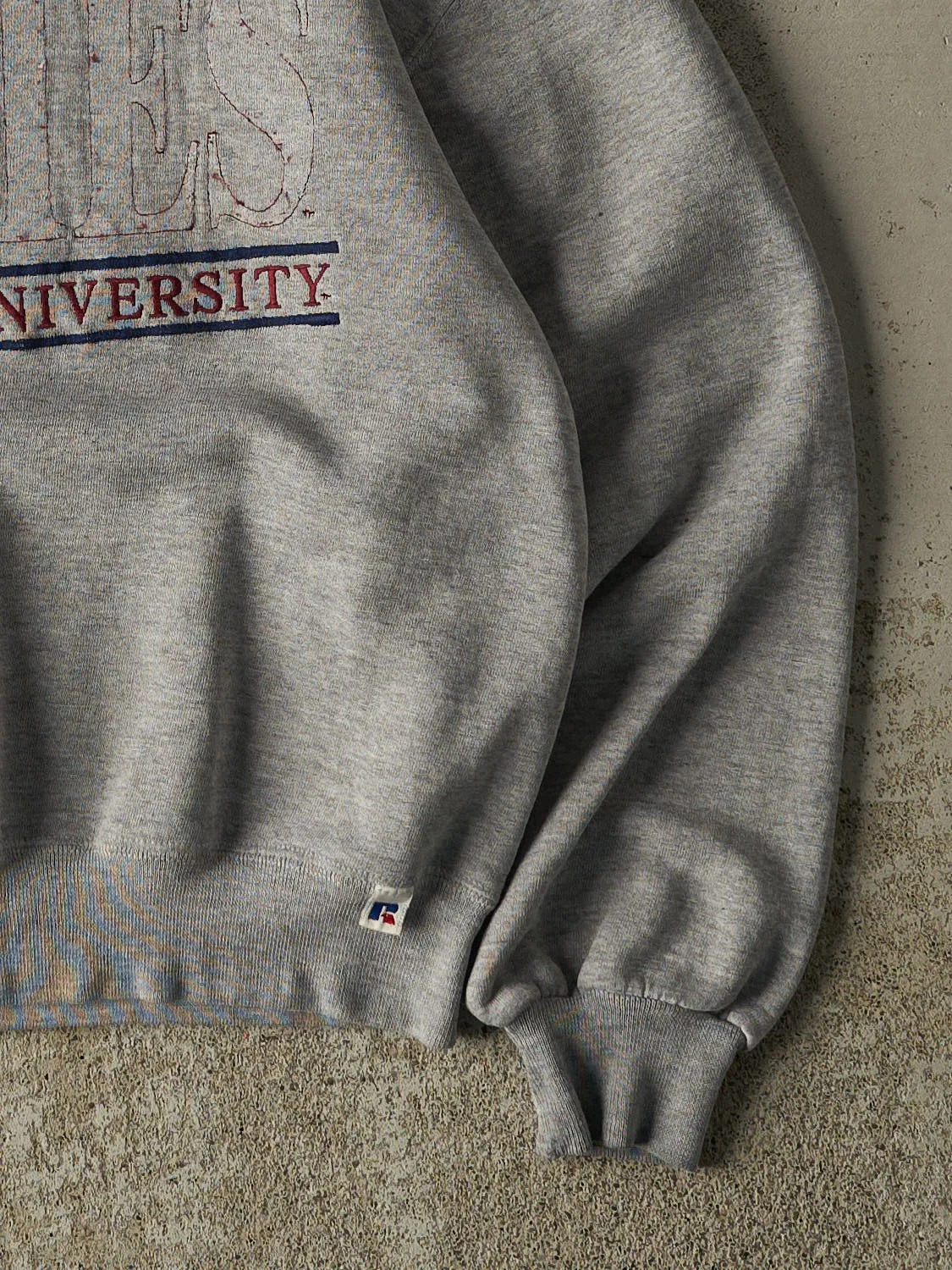 Vintage 90s Grey Russell Athletic Texas A&M Aggies Embroidered Crewneck (S/M) sold by Rebalance Vintage product image thumbnail 4