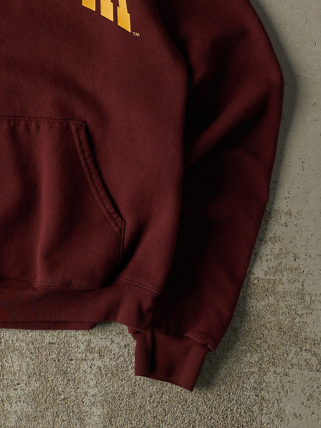 Vintage Y2K Burgundy University of Minnesota Champion Hoodie (S) sold by Rebalance Vintage product image thumbnail 4