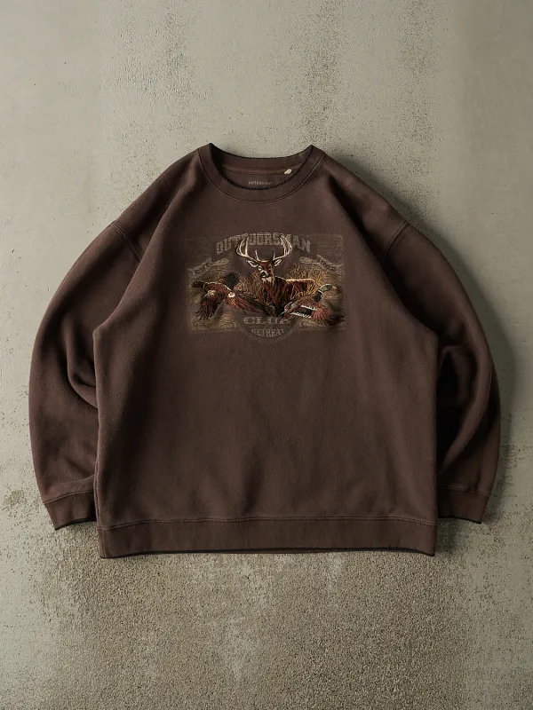 Vintage Y2K Brown Outdoorsman Embroidered Crewneck (XL) sold by Rebalance Vintage