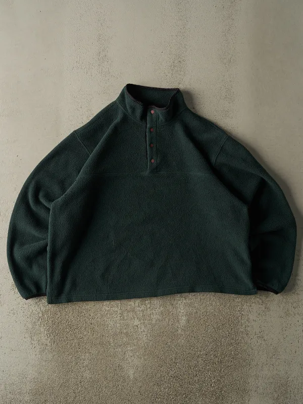 Vintage 90s Green Lands End Quarter Button Fleece (L/XL) sold by Rebalance Vintage