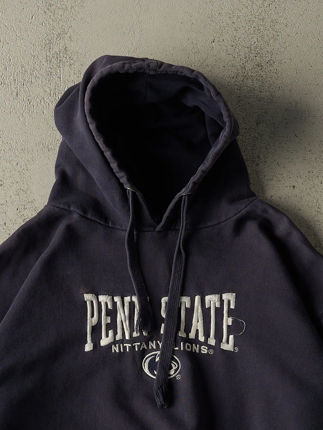 Vintage Y2K Navy Blue Penn State Embroidered Hoodie (S/M) sold by Rebalance Vintage product image thumbnail 2