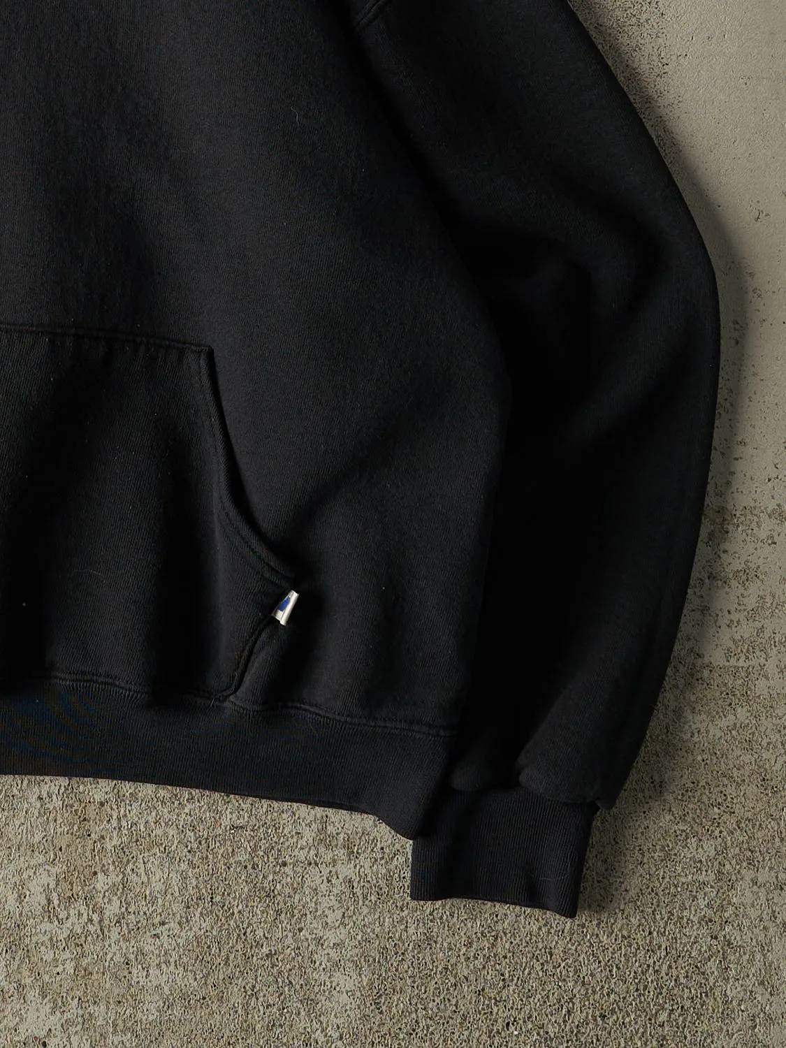 Vintage Y2K Black Russell Athletic Blank Hoodie (M/L) sold by Rebalance Vintage product image thumbnail 4