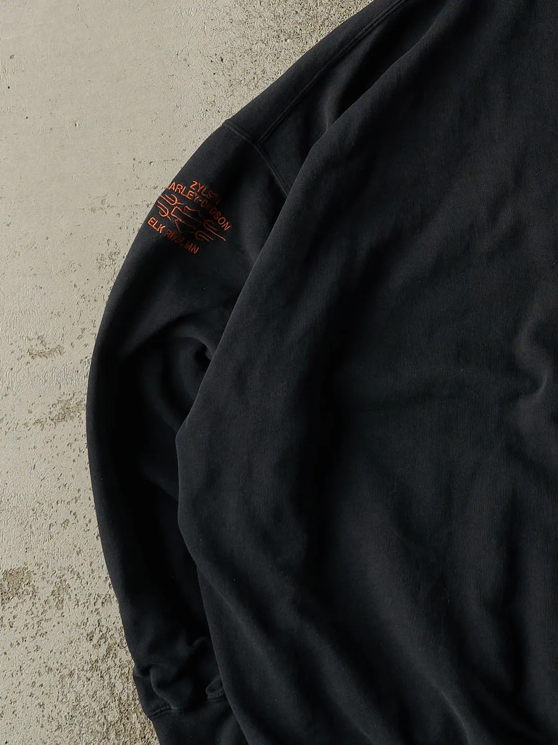Vintage 90s Black Harley Davidson Embroidered Hoodie (XXL) sold by Rebalance Vintage product image thumbnail 3
