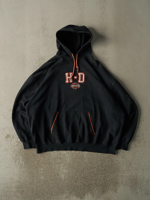 Vintage 90s Black Harley Davidson Embroidered Hoodie (XXL) sold by Rebalance Vintage