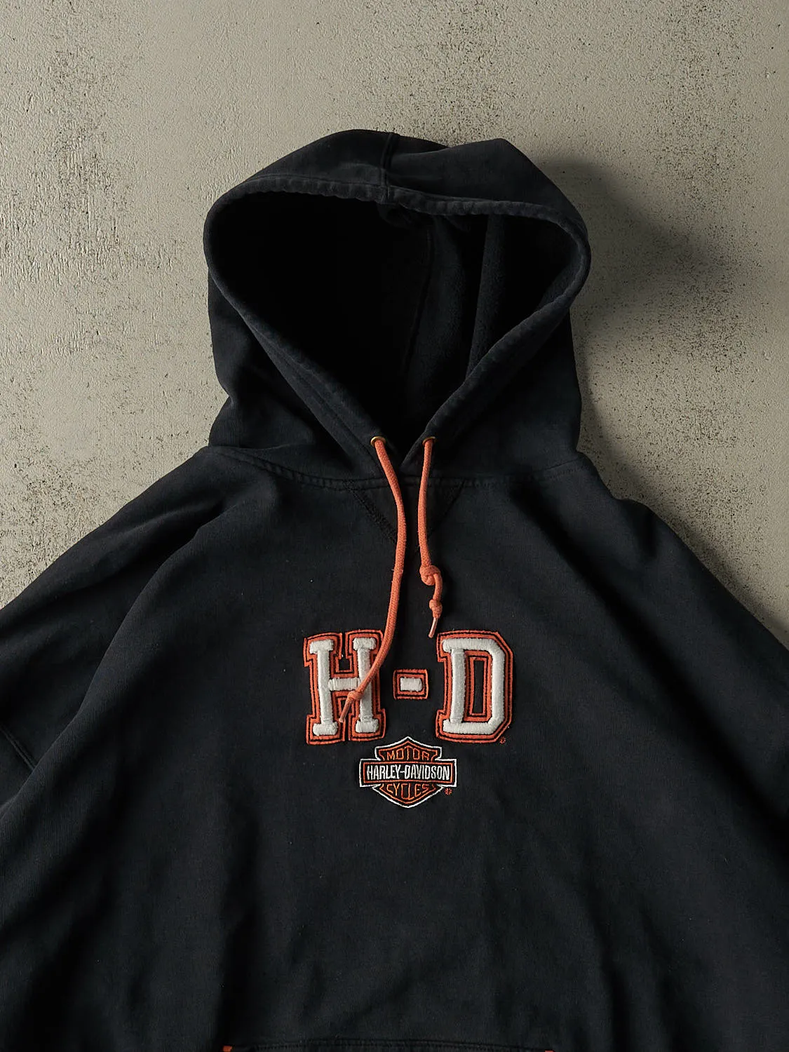 Vintage 90s Black Harley Davidson Embroidered Hoodie (XXL) sold by Rebalance Vintage product image thumbnail 2
