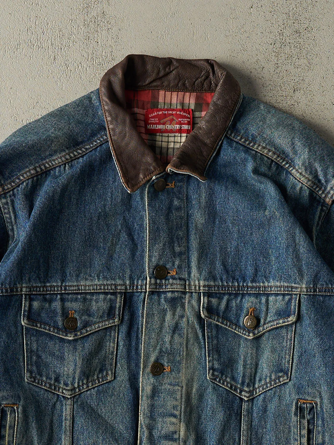 Vintage 80s Mid Wash Marlboro Denim Jacket (M) sold by Rebalance Vintage product image thumbnail 3