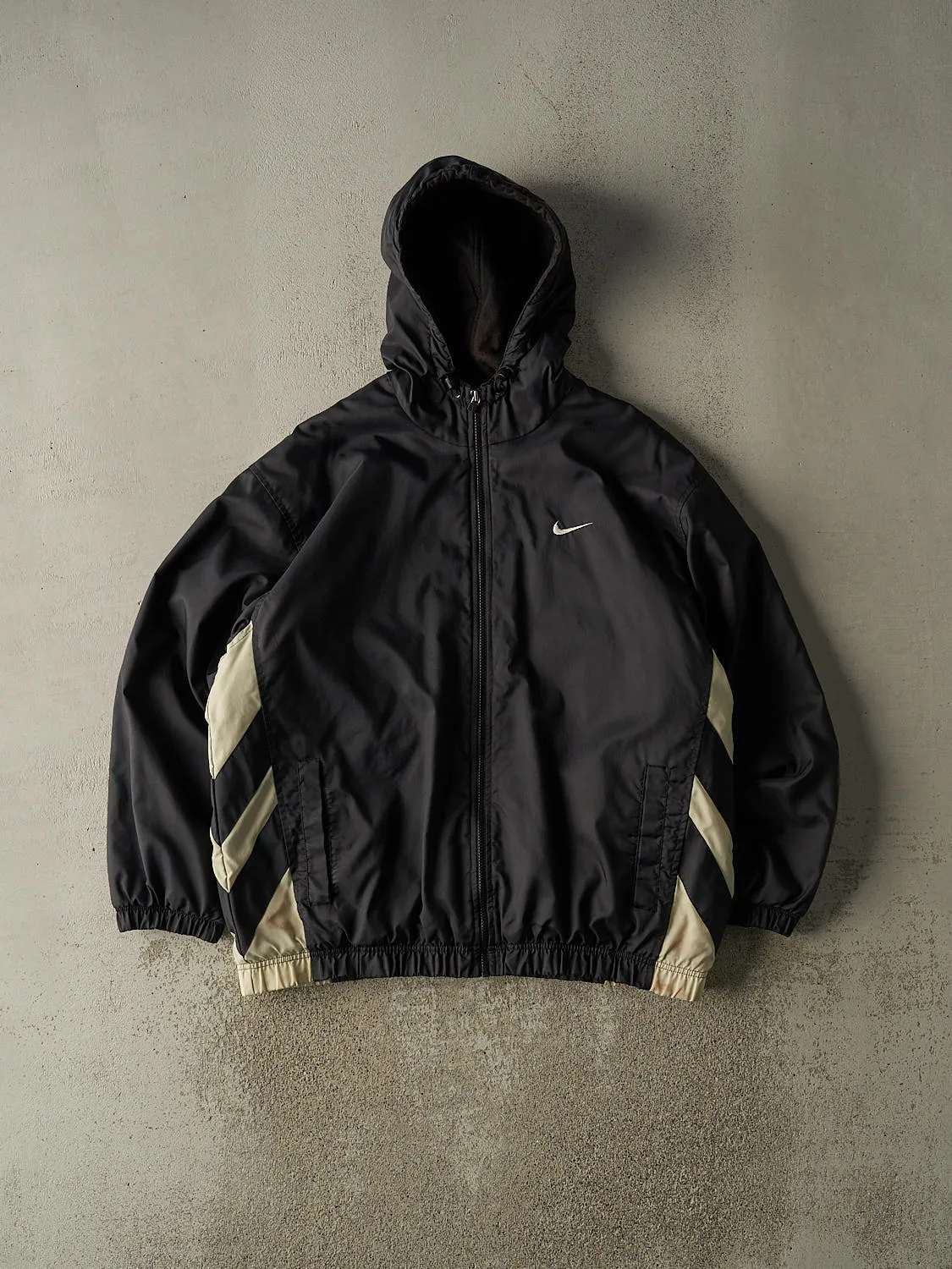 Vintage 90s Black Nike Embroidered Hooded Windbreaker Jacket (XL) sold by Rebalance Vintage